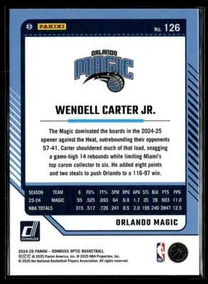 2024-25 Donruss Optic #126 Wendell Carter Jr. - Basketball Card Single