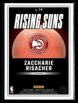 2024-25 Donruss Optic #14 Zaccharie Risacher Rising Suns Holo