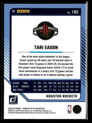 2024-25 Donruss Optic #185 Tari Eason - Basketball Card Single