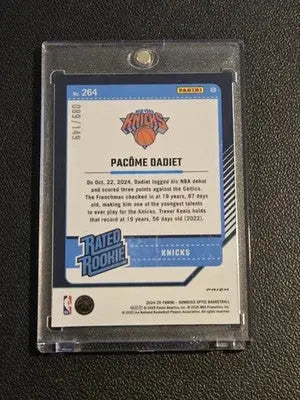 2024-25 Donruss Optic #264 Pacome Dadiet Red Seismic #/149 - Basketball Card Single
