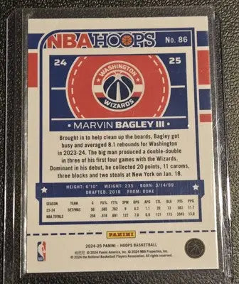 2024-25 Hoops #86 Marvin Bagley III Premium Prizms Silver - Basketball Card Single
