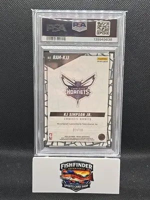 2024-25 Mosaic KJ Simpson Fast Break Gold Rookie Auto /10 Charlotte Hornets - Basketball Card Single