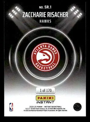 2024-25 Panini Instant NBA Spotlight Rookies #SR.1 Zaccharie Risacher - Basketball Card Single