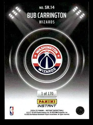 2024-25 Panini Instant NBA Spotlight Rookies #SR.14 Bub Carrington - Basketball Card Single