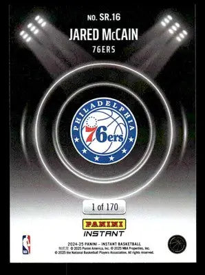 2024-25 Panini Instant NBA Spotlight Rookies #SR.16 Jared McCain 76ers - Basketball Card Single