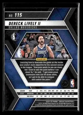 2024-25 Panini Mosaic #115 Dereck Lively II - Basketball Card Single