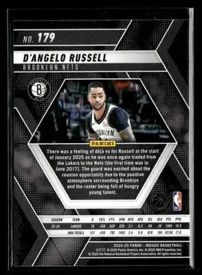 2024-25 Panini Mosaic #179 D’Angelo Russell - Basketball Card Single