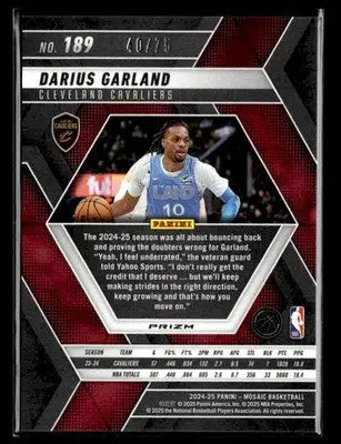2024-25 Panini Mosaic #189 Darius Garland Choice Fusion Red & Yellow Mosaic #/75 - Basketball Card Single