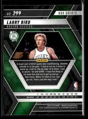 2024-25 Panini Mosaic #299 Larry Bird NBA Greats HOF Boston Celtics - Basketball Card Single