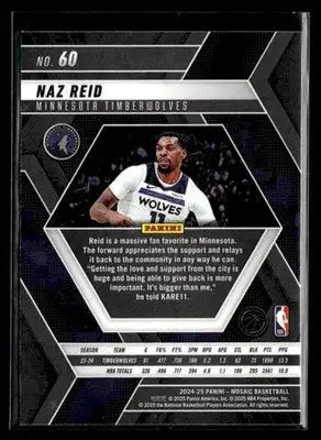 2024-25 Panini Mosaic #60 Naz Reid - Basketball Card Single