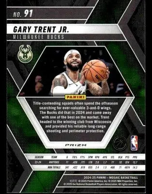 2024-25 Panini Mosaic #91 Gary Trent Jr. Premium Milwaukee Bucks - Basketball Card Single