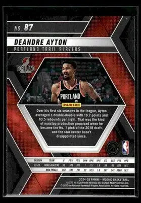 2024-25 Panini Mosaic Deandre Ayton #87 Portland Trail Blazers - Basketball Card Single