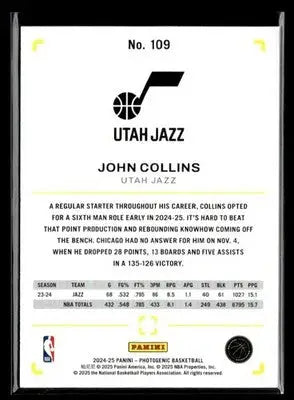 2024-25 Panini PhotoGenic #109 John Collins - Basketball Card Single
