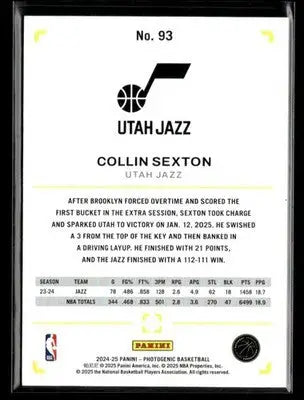 2024-25 Panini PhotoGenic #93 Collin Sexton - Basketball Card Single