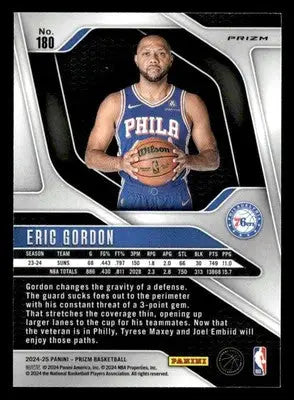 2024-25 Panini Prizm #180 Eric Gordon Prizms Silver Philadelphia 76ers - Basketball Card Single
