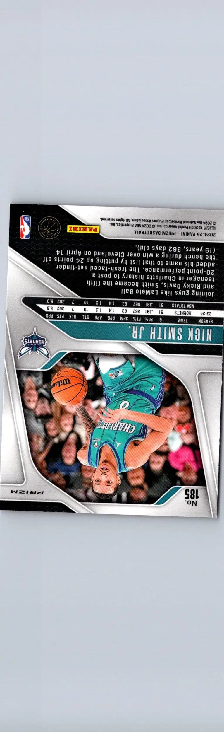 Nick Smith Jr basketball card from Panini Prizm Prizms Pink Ice collection