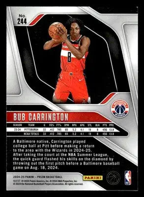 2024-25 Panini Prizm #244 Bub Carrington - Basketball Card Single