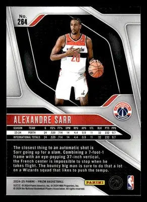 2024-25 Panini Prizm #264 Alexandre Sarr - Basketball Card Single