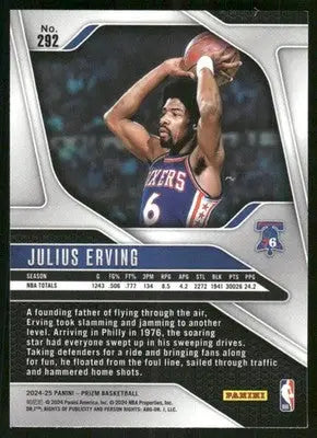 2024-25 Panini Prizm Basketball Julius Erving #292 Basketball - Basketball Card Single