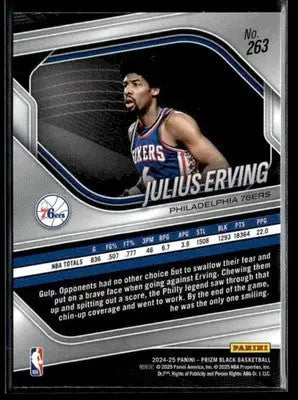 2024-25 Panini Prizm Black #263 Julius Erving Legends Philadelphia 76ers - Basketball Card Single