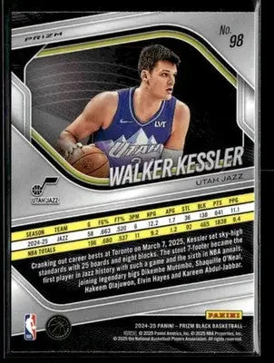 2024-25 Panini Prizm Black #98 Walker Kessler Silver Prizm