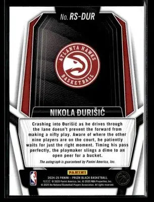 2024-25 Panini Prizm Black #RS-DUR Nikola Durisic Rookie Signatures