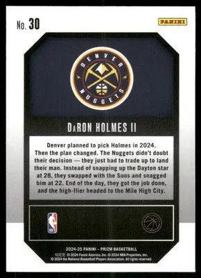 2024-25 Panini Prizm Emergent DaRon Holmes II #30 RC Basketball - Basketball Card Single