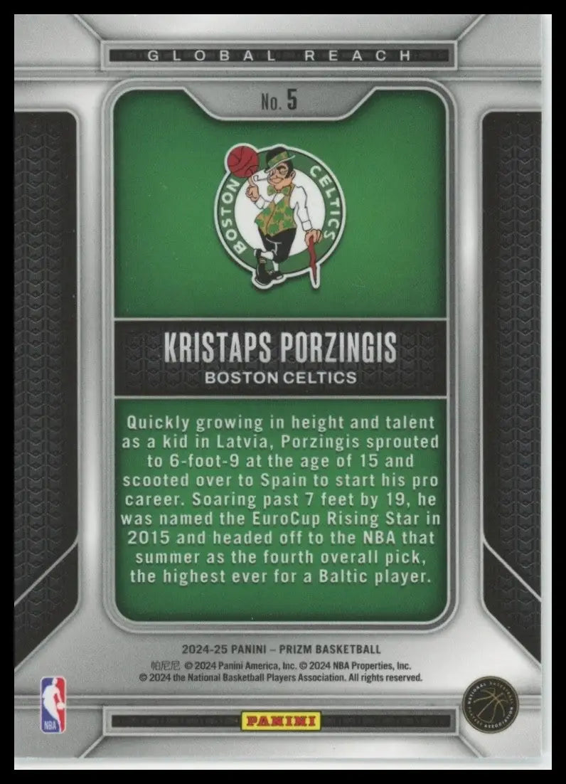 2024-25 Panini Prizm - Global Reach Kristaps Porzingis #5