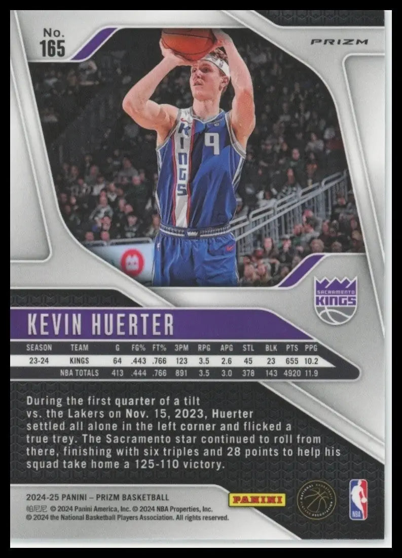 2024-25 Panini Prizm Ice Kevin Huerter #165 Sacramento Kings Basketball Card NBA