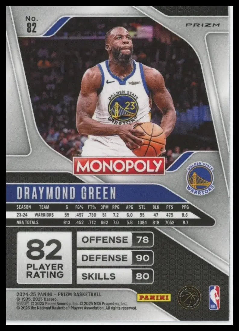 2024-25 Panini Prizm Monopoly Red Draymond Green #82 Golden State Warriors Card - Basketball Card Single