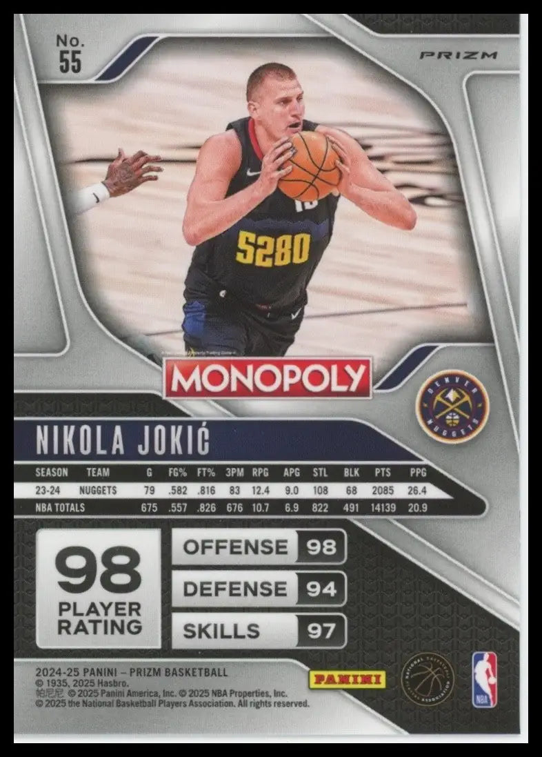 2024-25 Panini Prizm Monopoly Red Nikola Jokic #55 Denver Nuggets Basketball NBA