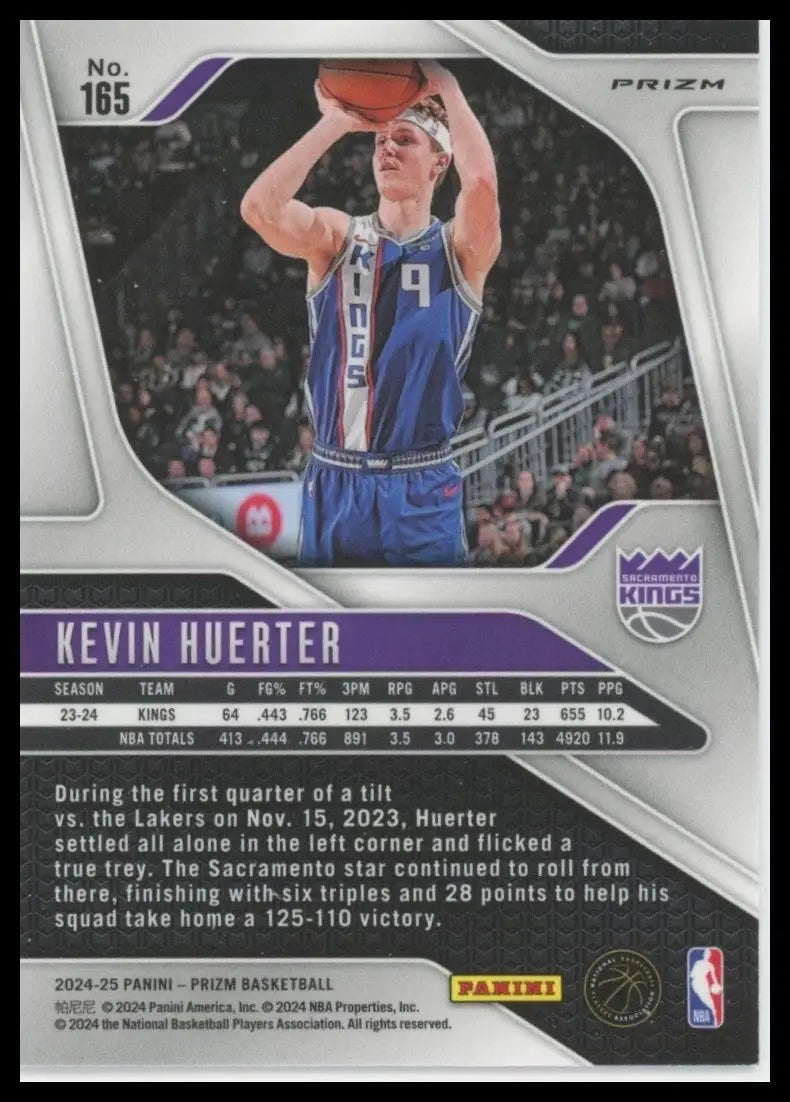 2024-25 Panini Prizm Pink Ice Kevin Huerter #165 Sacramento Kings Basketball NBA - Basketball Card Single