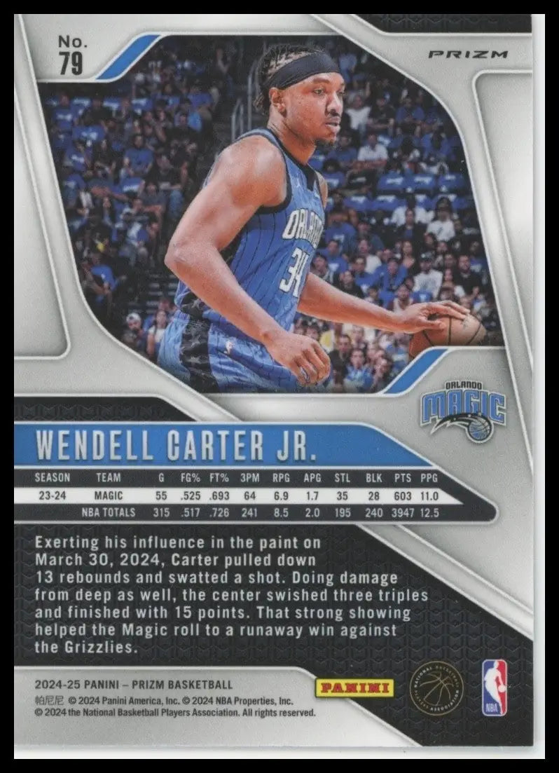 2024-25 Panini Prizm Pink Ice Wendell Carter Jr #79 Orlando Magic Basketball