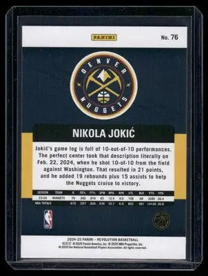 2024-25 Panini Revolution Nikola Jokić #76 Basketball - Basketball Card Single