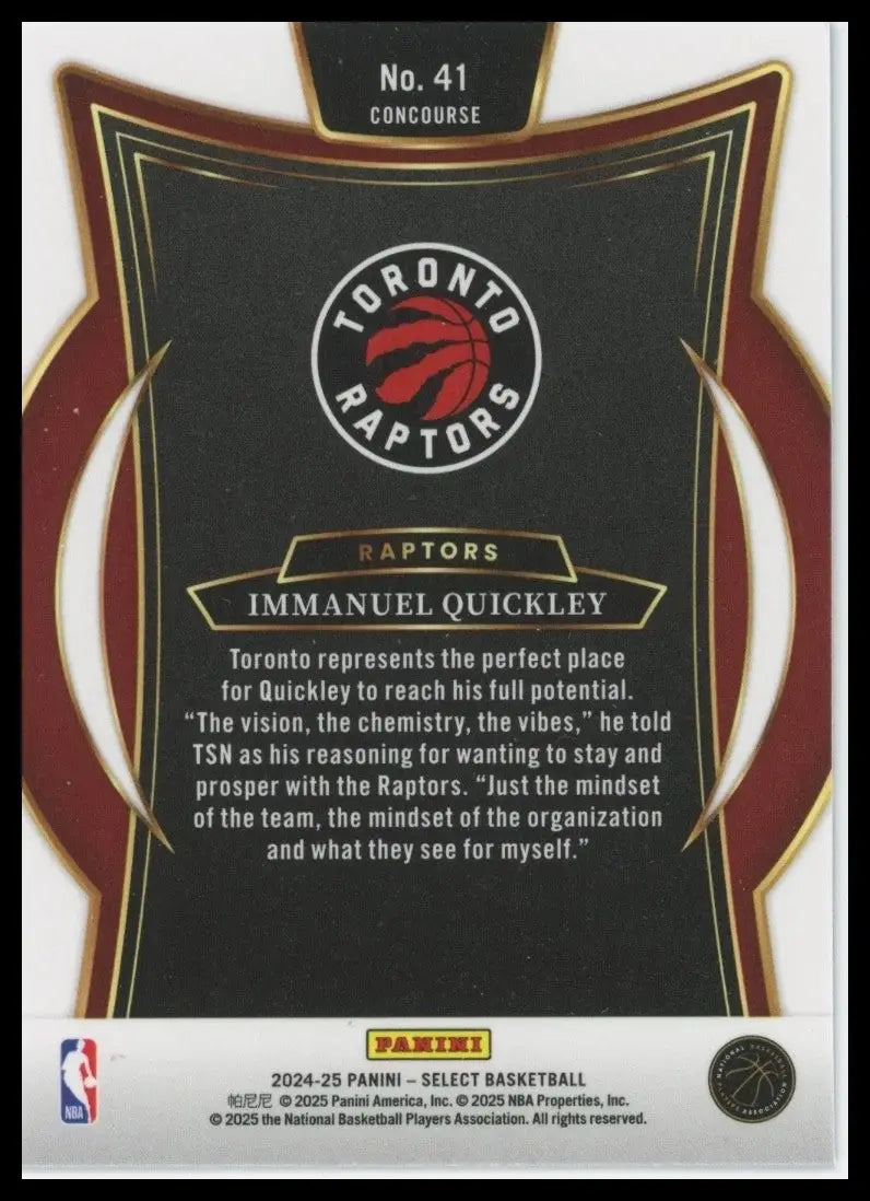 2024-25 Panini Select - Concourse Immanuel Quickley #41 Blue