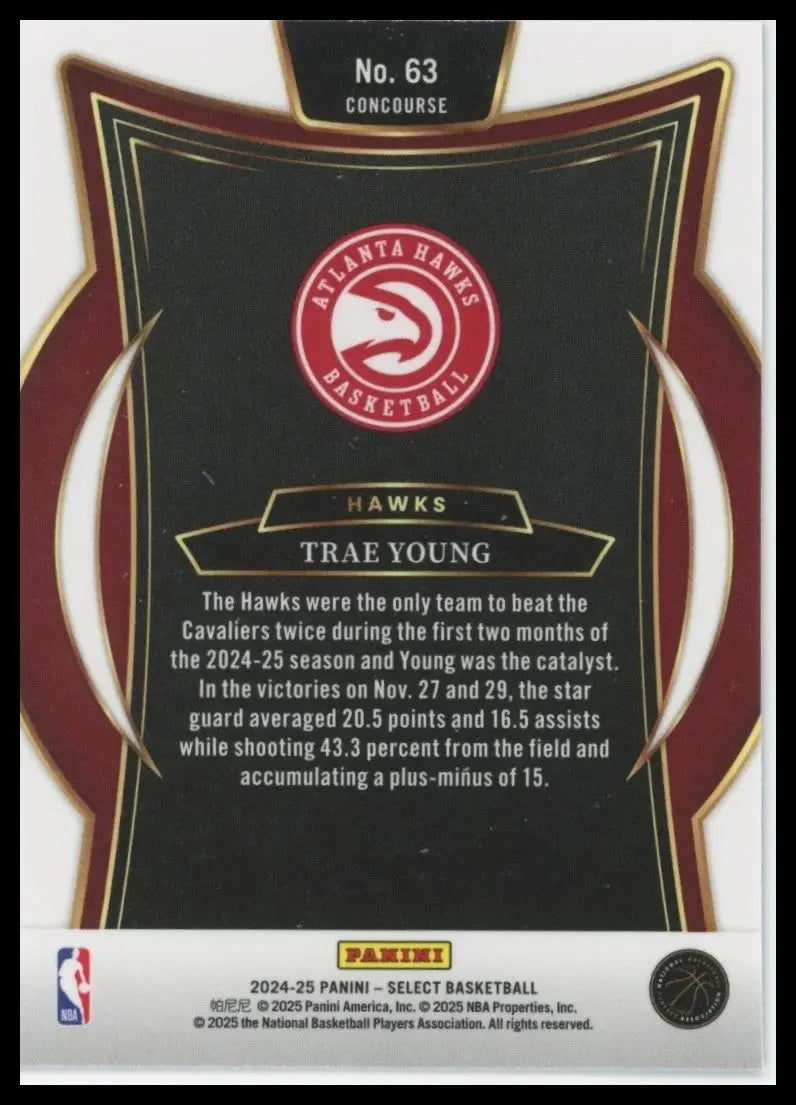 2024-25 Panini Select - Concourse Trae Young #63 Blue Prizm