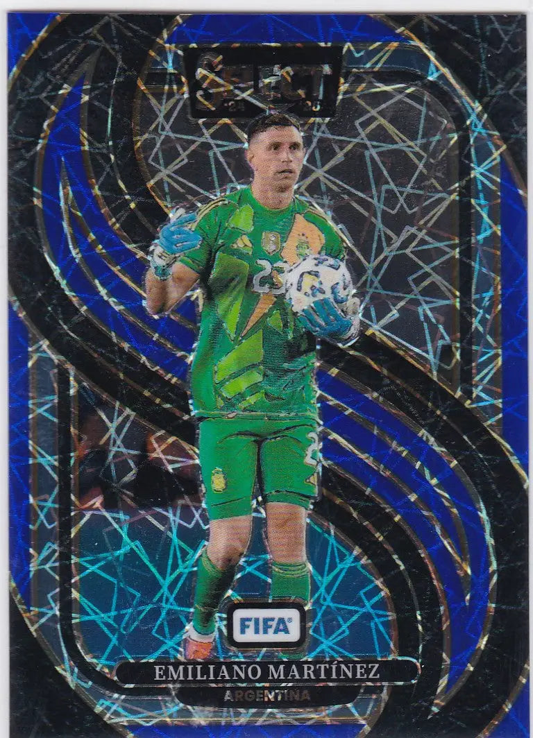 2024-25 Panini Select Fifa #160 Emiliano Martinez Blue Lazer Prizm - Soccer Card Single