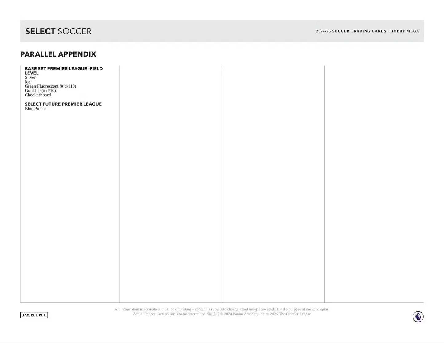 2024-25 Panini Select Premier League EPL Soccer Mega Box | Columbia Sports Cards - Sports Card Hobby Boxes