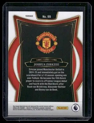 2024-25 Panini Select Premier League Soccer Joshua Zirkzee #99 Soccer - Soccer Card Single