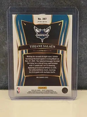 2024-25 Panini Select Tidjane Salaun (RC) Blue Cracked Ice Prizm #397 Mezzanine - Basketball Card Single