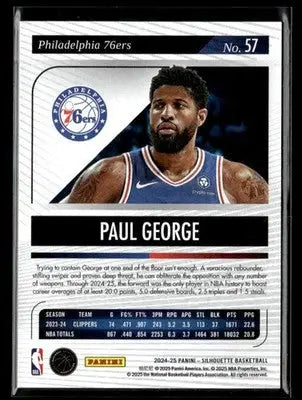 2024-25 Panini Silhouette #57 Paul George Philadelphia 76ers - Basketball Card Single