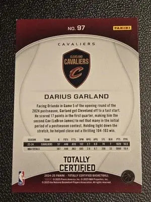 2024-25 Panini Totally Certified #97 Darius Garland Mirror Maroon - Basketball Card Single