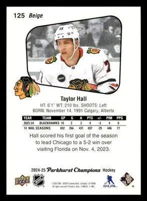 2024-25 Parkhurst Champions #125 Taylor Hall - Hockey Card Single