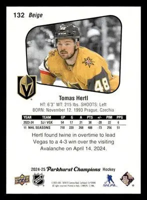 2024-25 Parkhurst Champions #132 Tomas Hertl - Hockey Card Single
