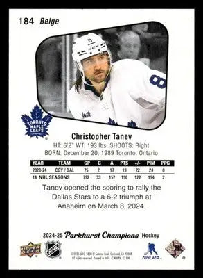 2024-25 Parkhurst Champions #184 Christopher Tanev - Hockey Card Single