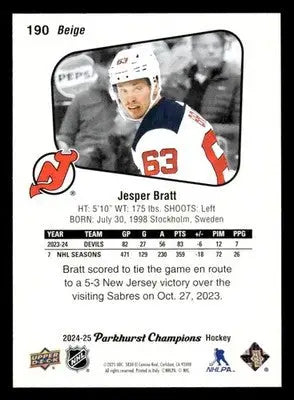 2024-25 Parkhurst Champions #190 Jesper Bratt - Hockey Card Single