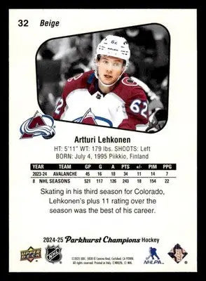 2024-25 Parkhurst Champions #32 Artturi Lehkonen - Hockey Card Single
