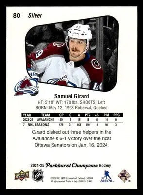 2024-25 Parkhurst Champions #80 Samuel Girard Silver - Hockey Card Single