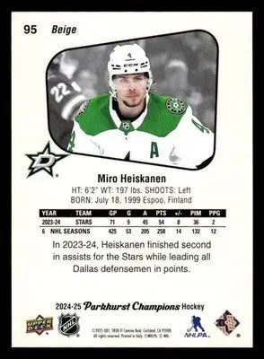2024-25 Parkhurst Champions #95 Miro Heiskanen - Hockey Card Single