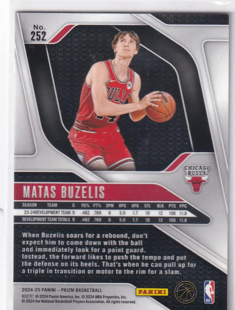 2024-25 PRIZM #252 MATAS BUZELIS- CHICAGO BULLS - Basketball Card Single